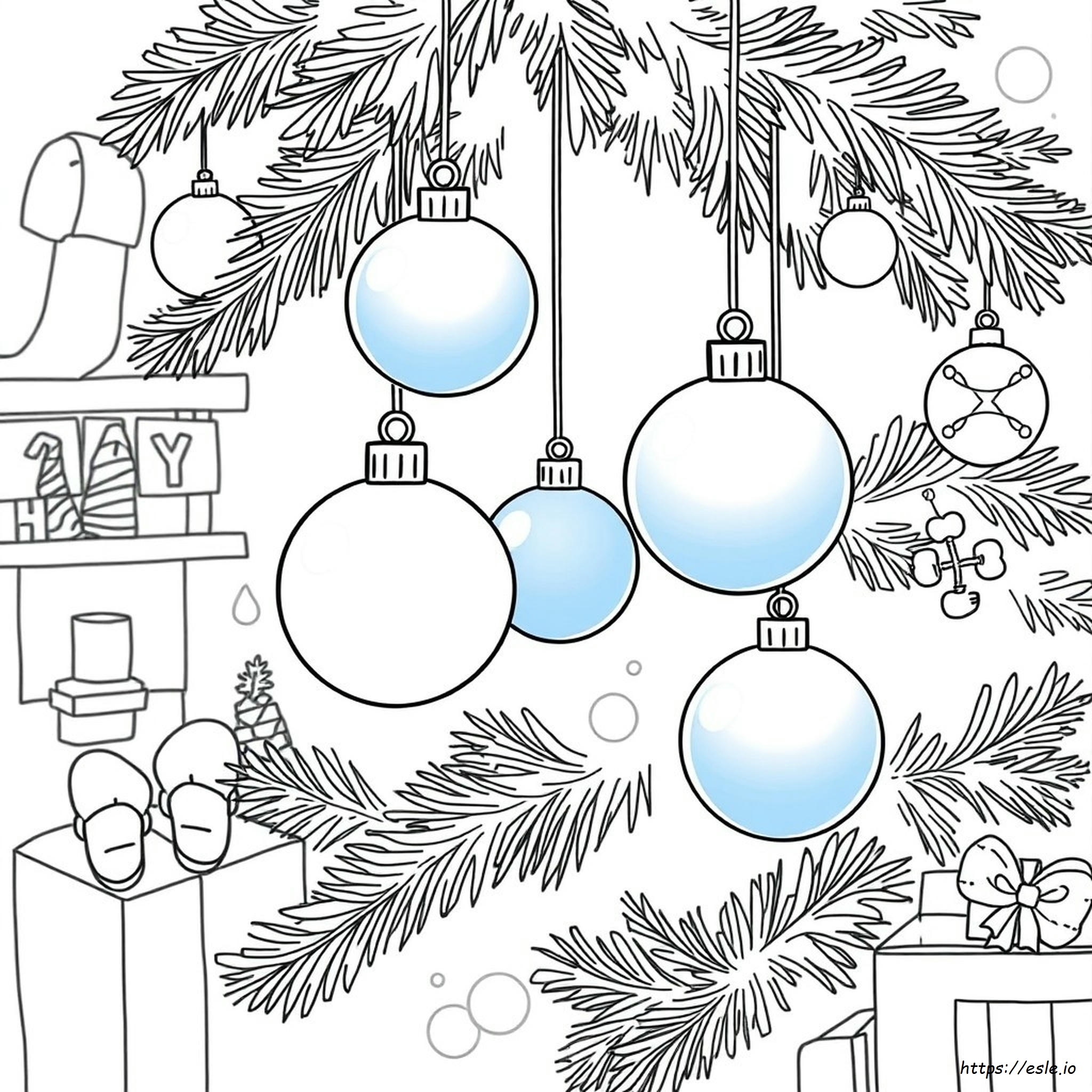 Blue Ornaments Coloring Page