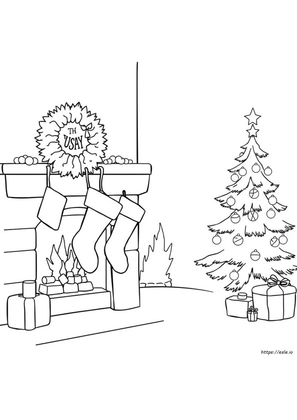 Cozy Christmas Coloring Pages Easy