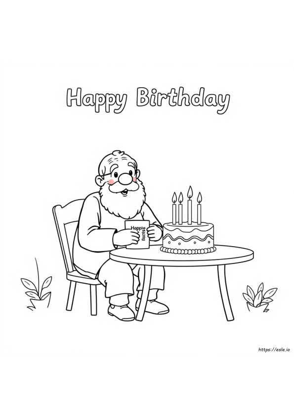 Happy Birthday Coloring Pages For Grandpa