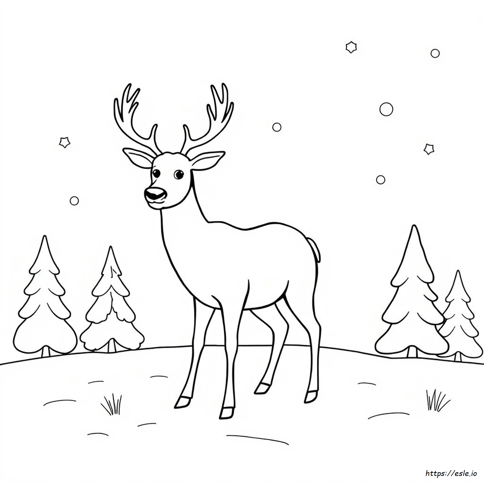 Reindeer Coloring Paper