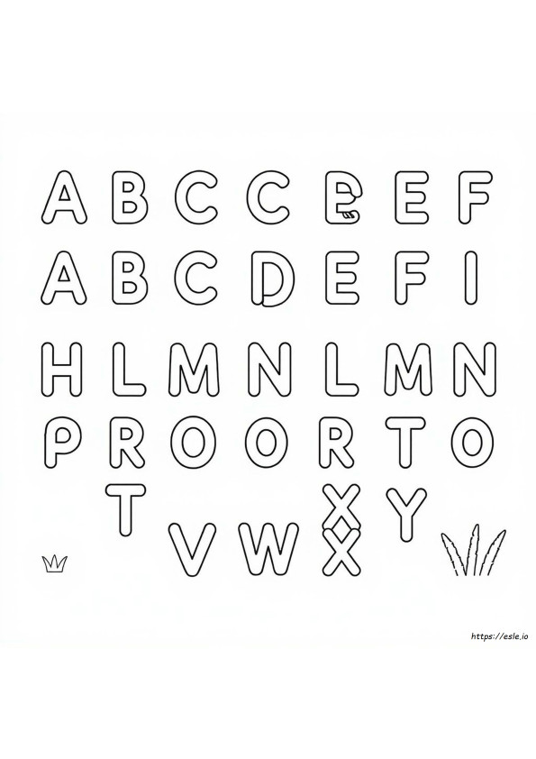 Small Alphabet Letters Coloring Pages