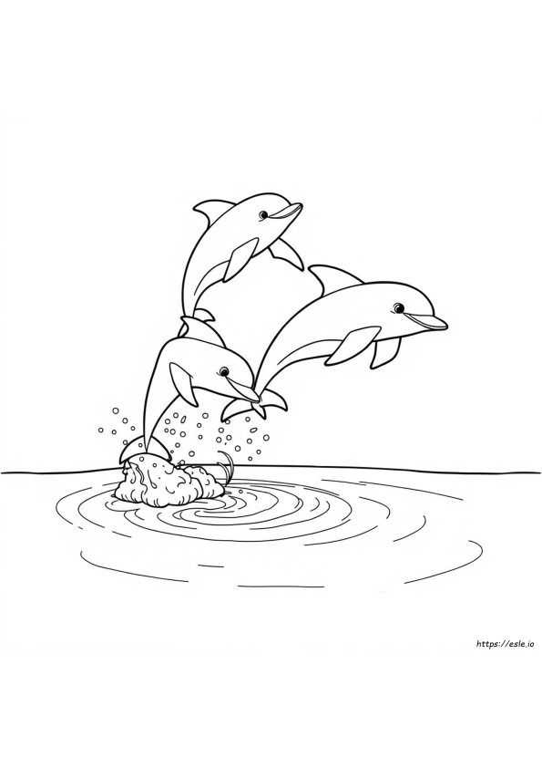 Delfin Wyskakujący Z Wody Kolorowanka