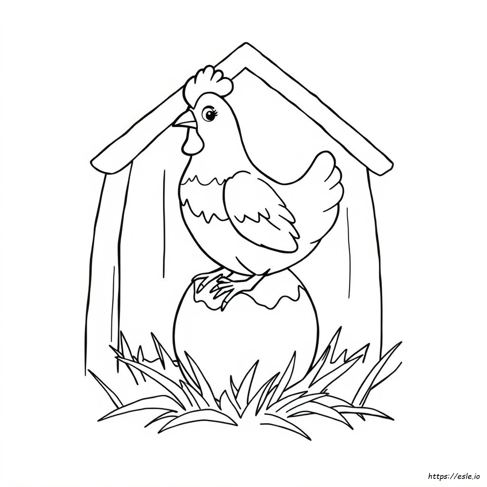 Chicken Egg Coloring Page