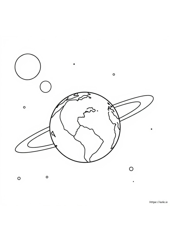 Earth Outline Coloring Page
