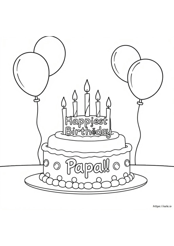 Happy Birthday Papa Coloring Page