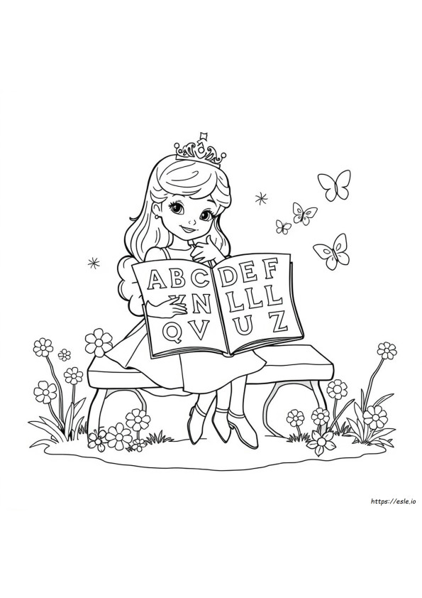 Princess Alphabet Coloring Pages