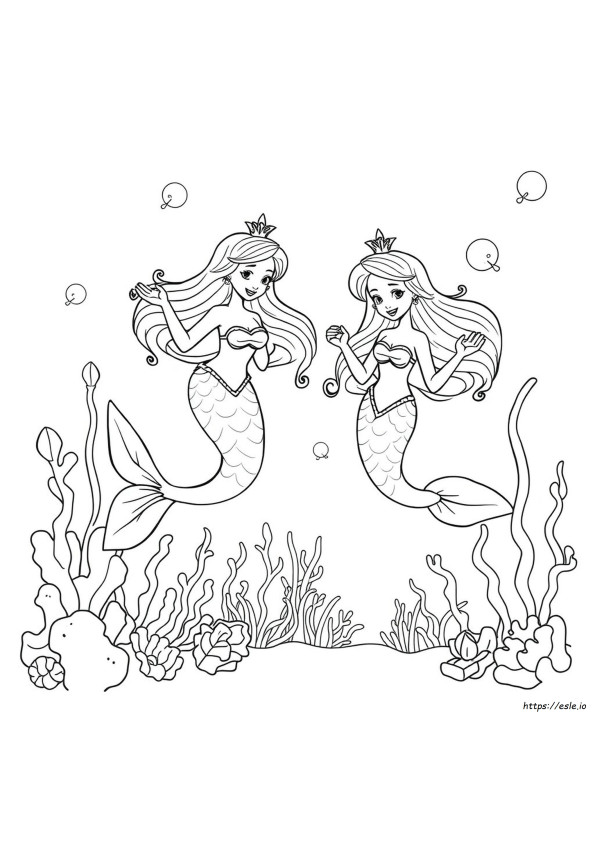 人魚姫のぬりえ