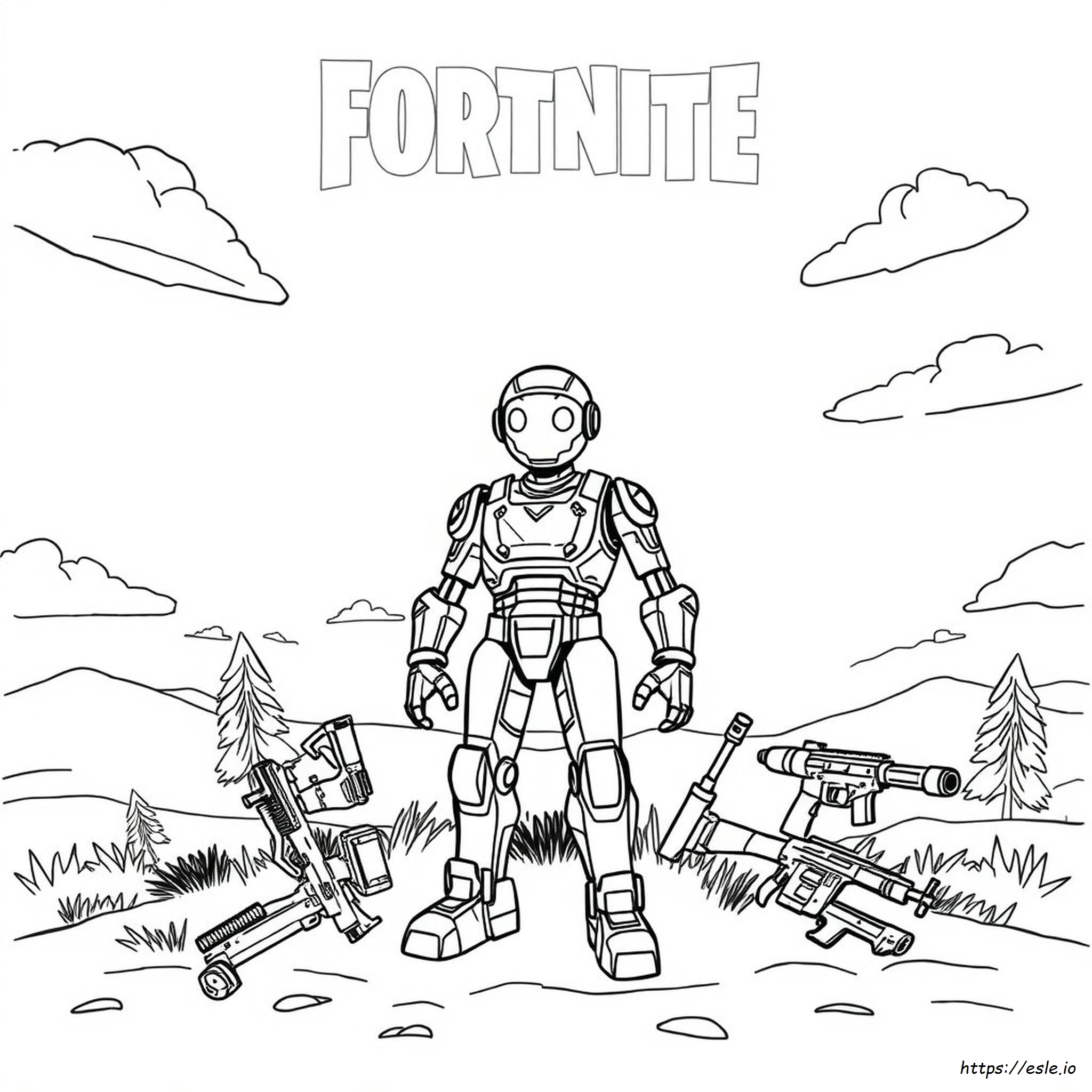 Fortnite Robot Coloring Pages