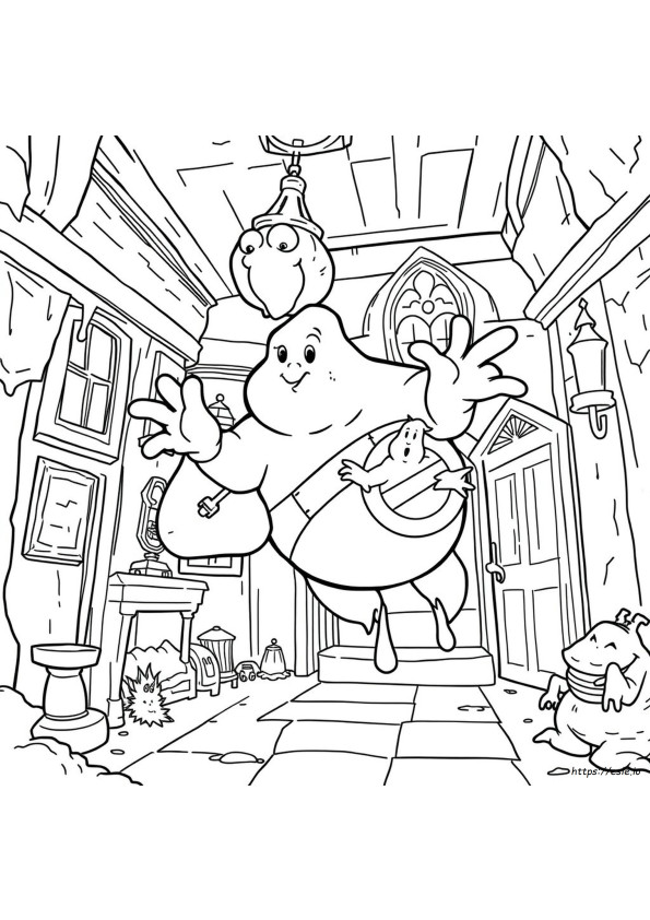Slimer Ghostbusters Coloring Page