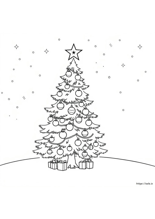 X Mas Tree For Colouring