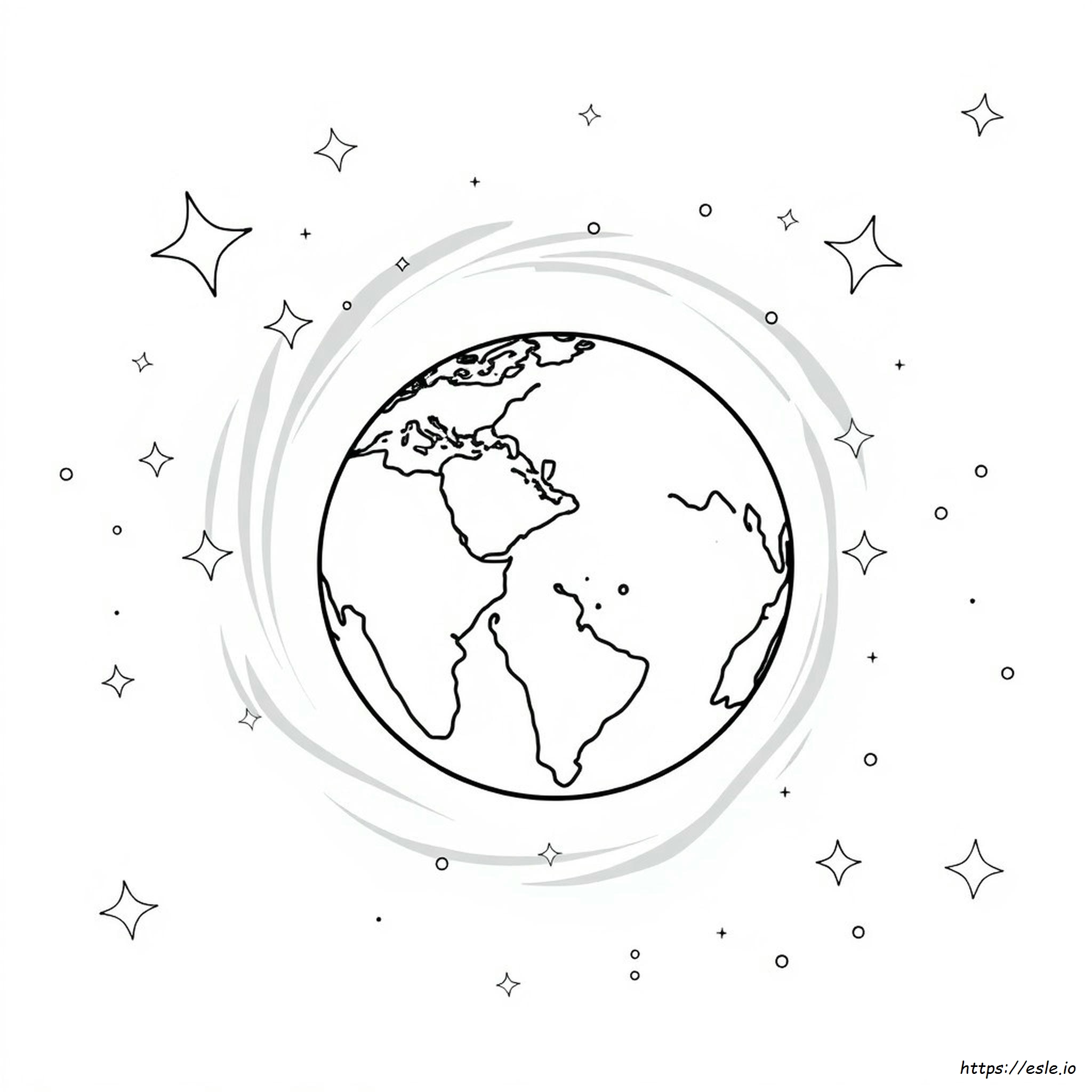 Dibujo De La Tierra Para Colorear