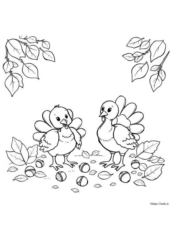 Coloriages De Dindons Mignons À Imprimer