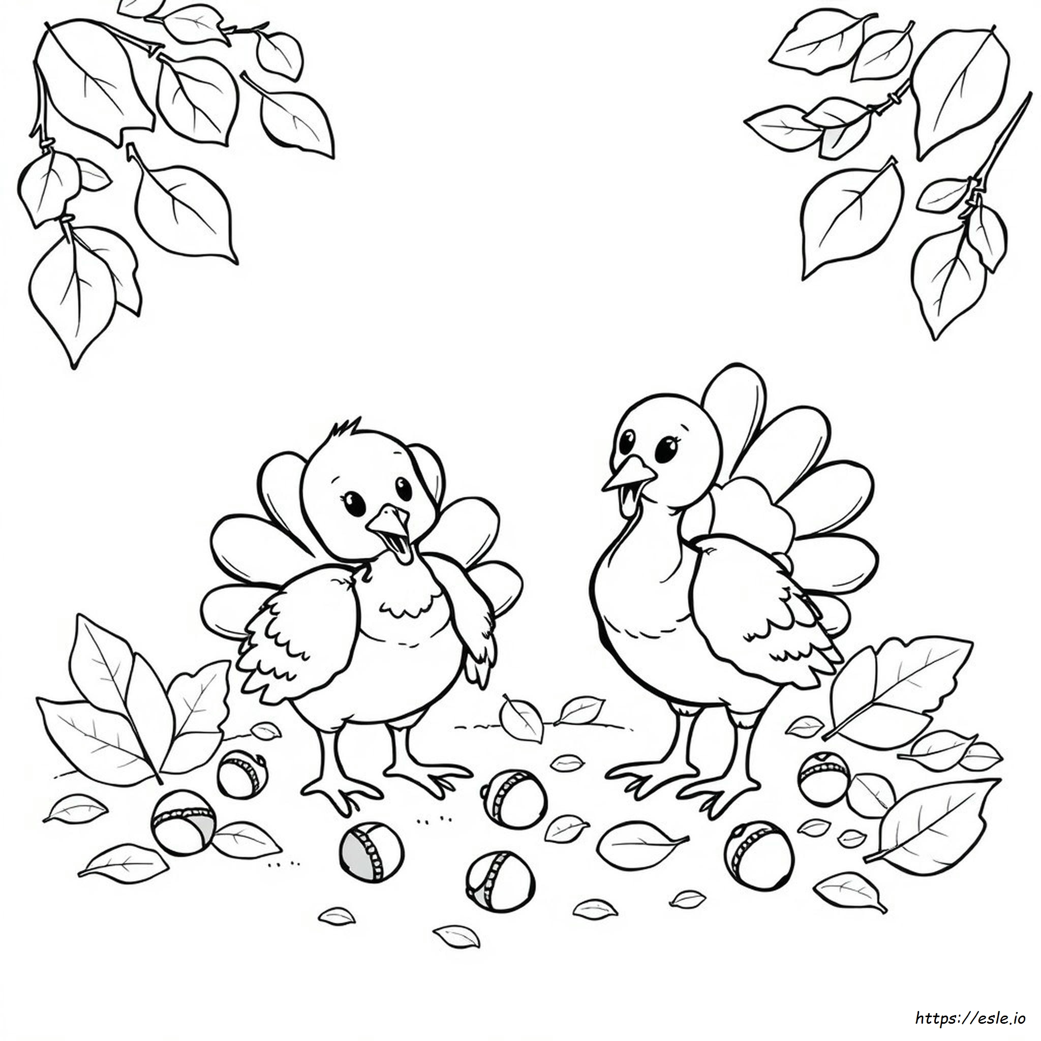 Cute Turkey Coloring Pages