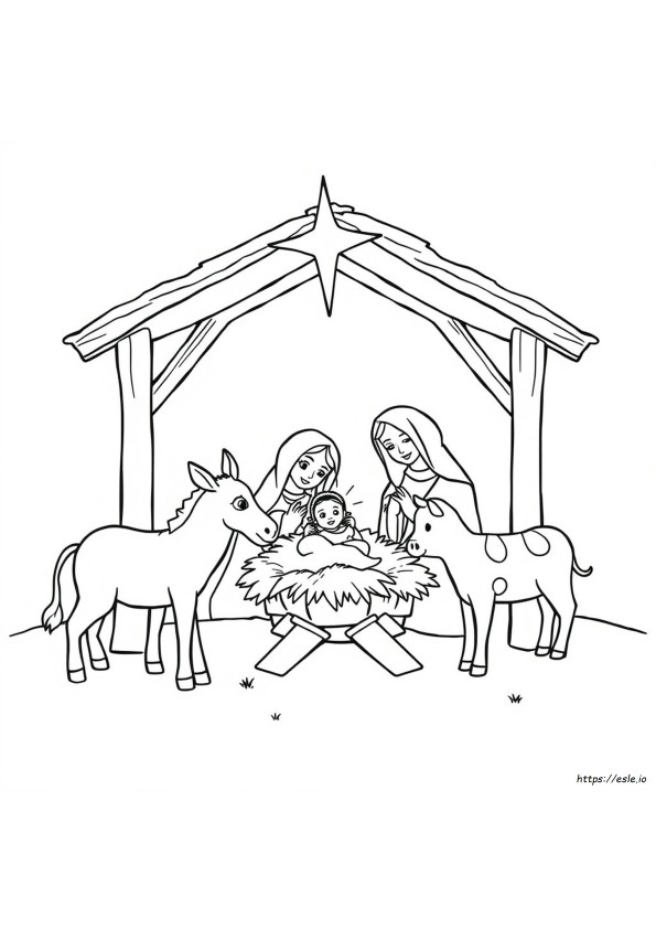 Manger Coloring Picture