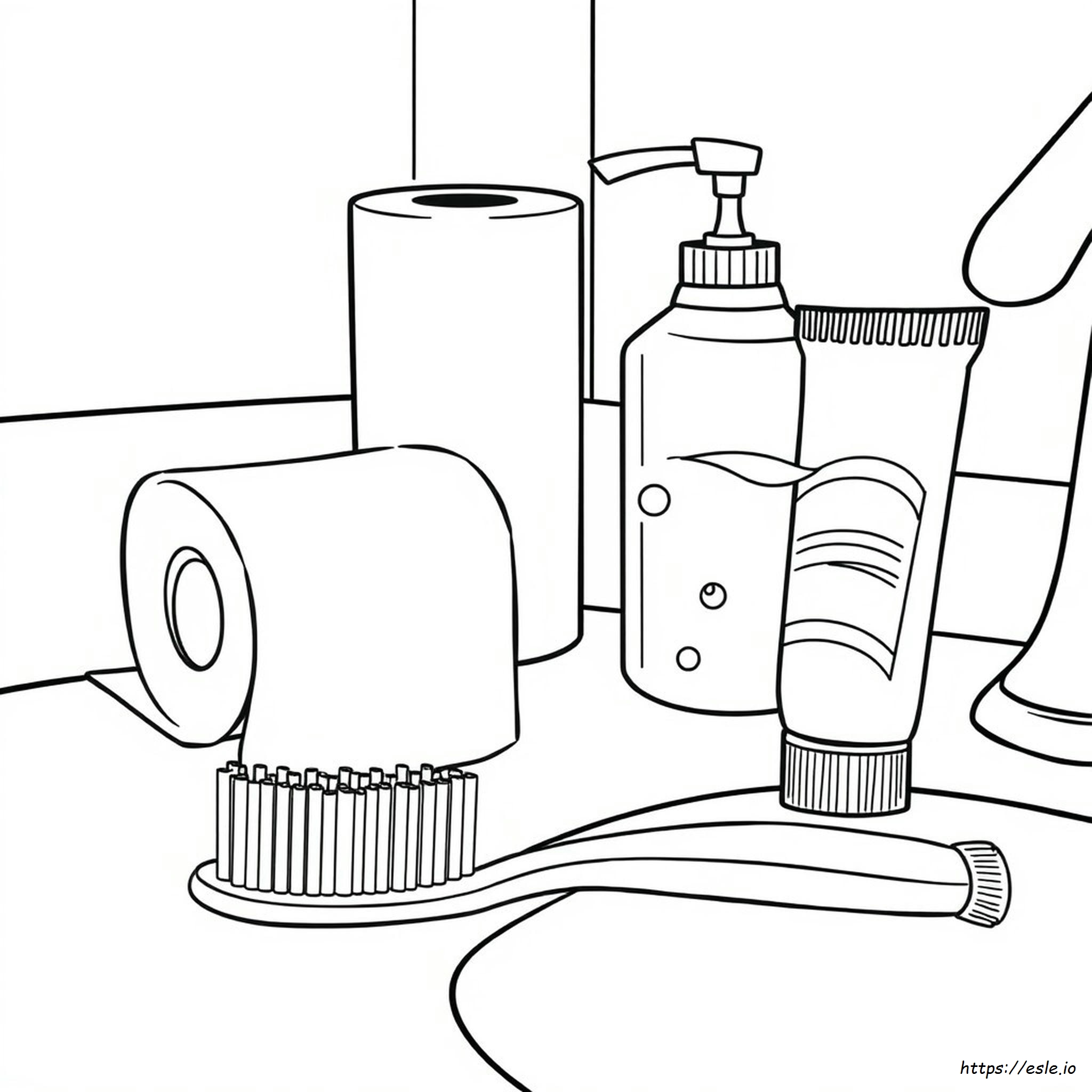 Toothbrush And Toothpaste Coloring Page