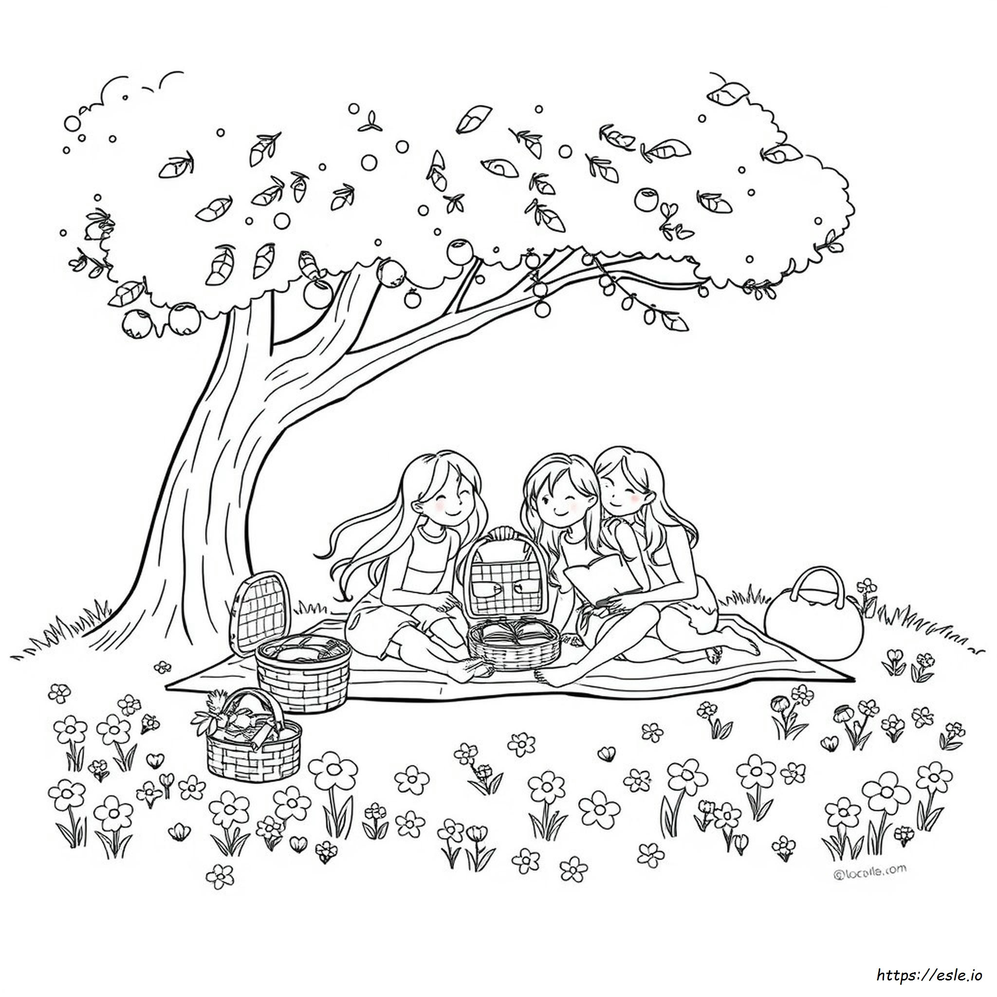 Picnic Colouring Page
