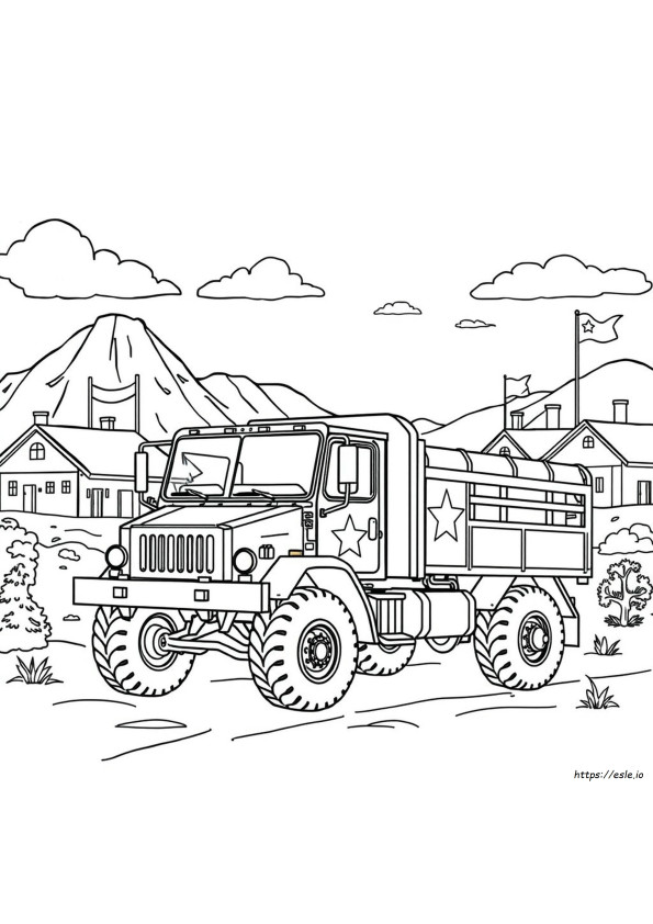 Big Truck Army Truck Coloring Pages