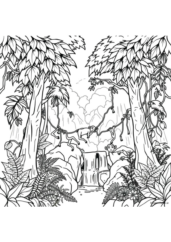 Halaman Mewarnai Hutan Hujan