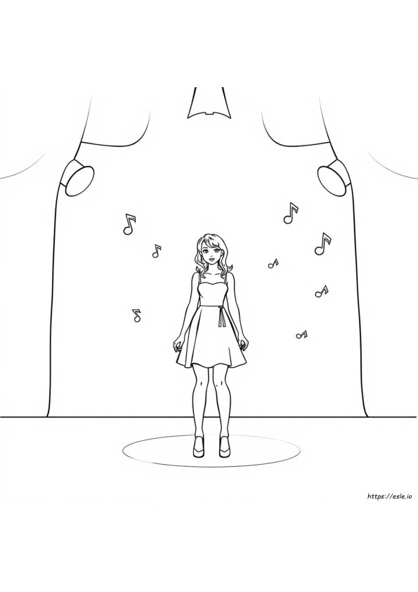 Taylor Swift Colouring Page
