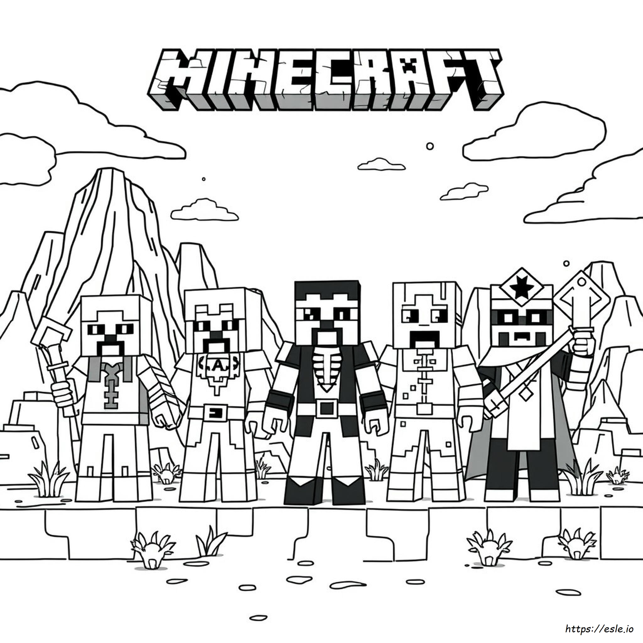 Minecraft Video Game Coloring Pages Villans
