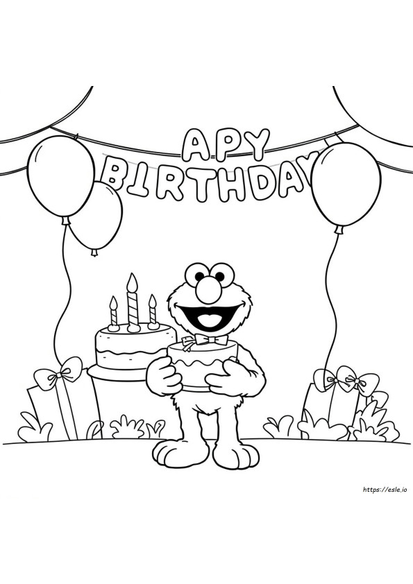Elmo Birthday Coloring Pages
