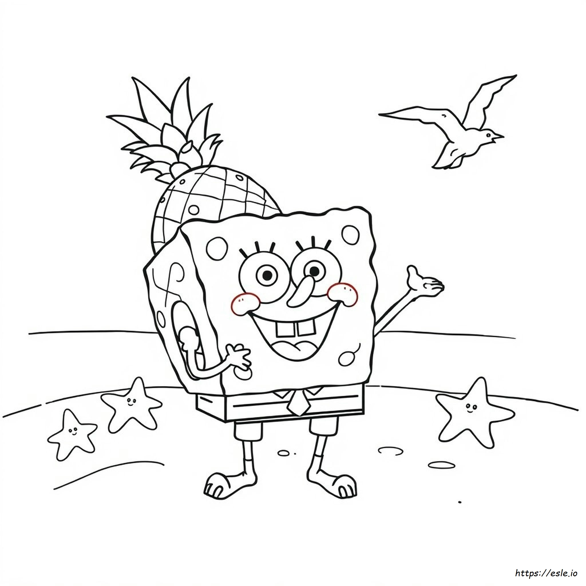 Spongebob Mewarnai Bob Esponja Untuk Gambar Warna