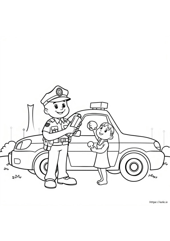 Gambar Mewarnai Polisi Untuk Anak Prasekolah