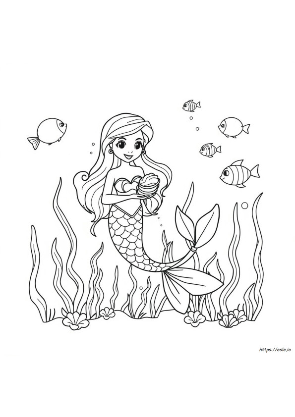 Mermaid Coloring Picture