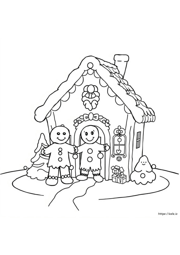 Gingerbread Man House Coloring Page