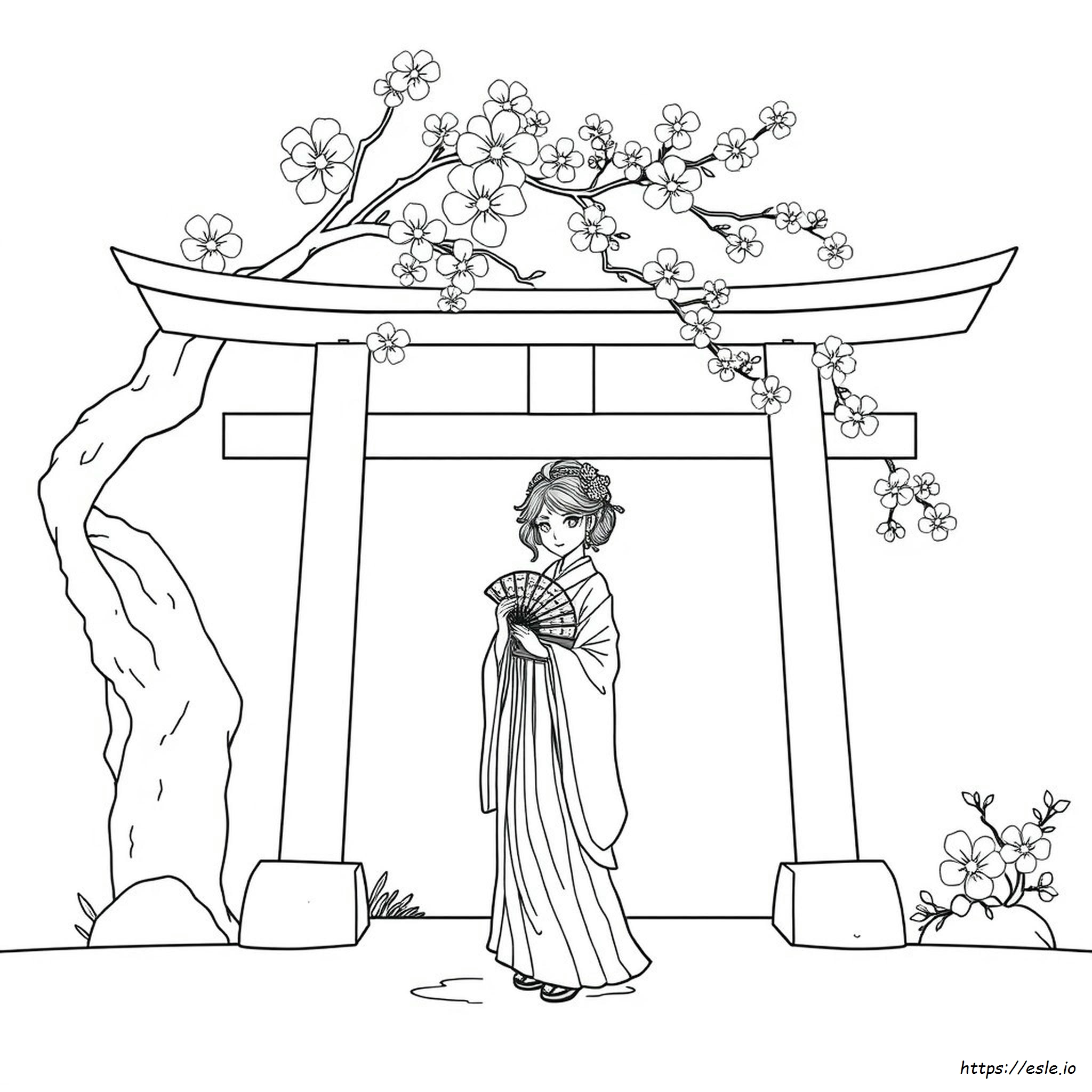 Japanese Princess Coloring Pages