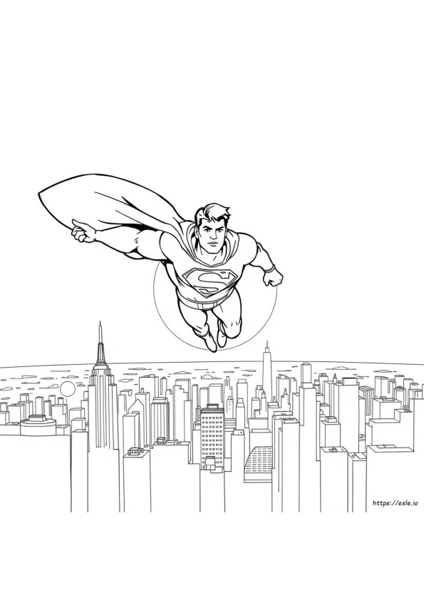 Superman Flying Coloring Pages