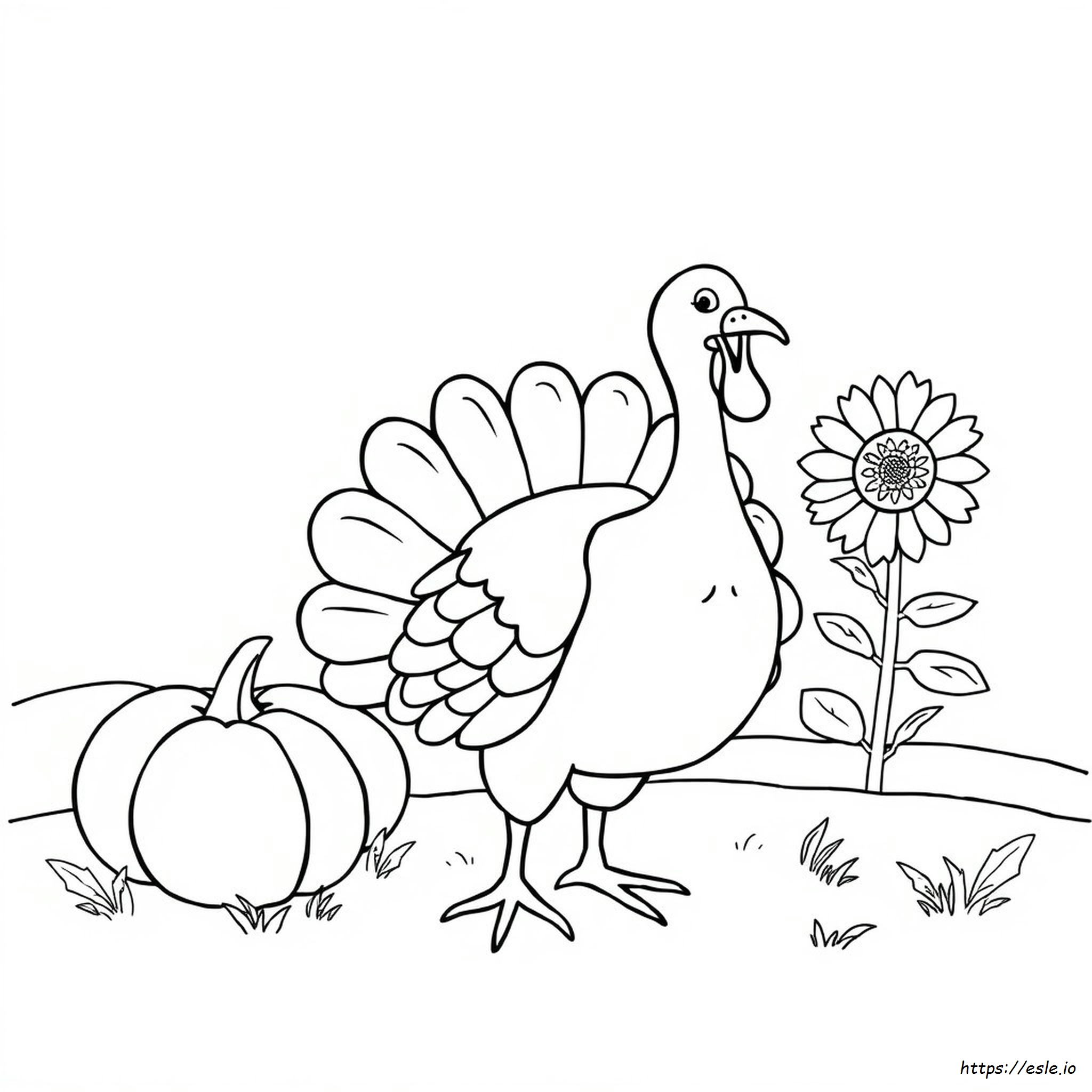 Turkey Picture Coloring Page