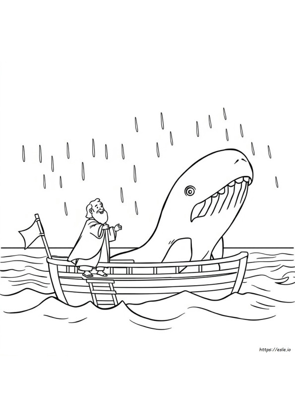 Jonás Y La Ballena, Página Para Colorear