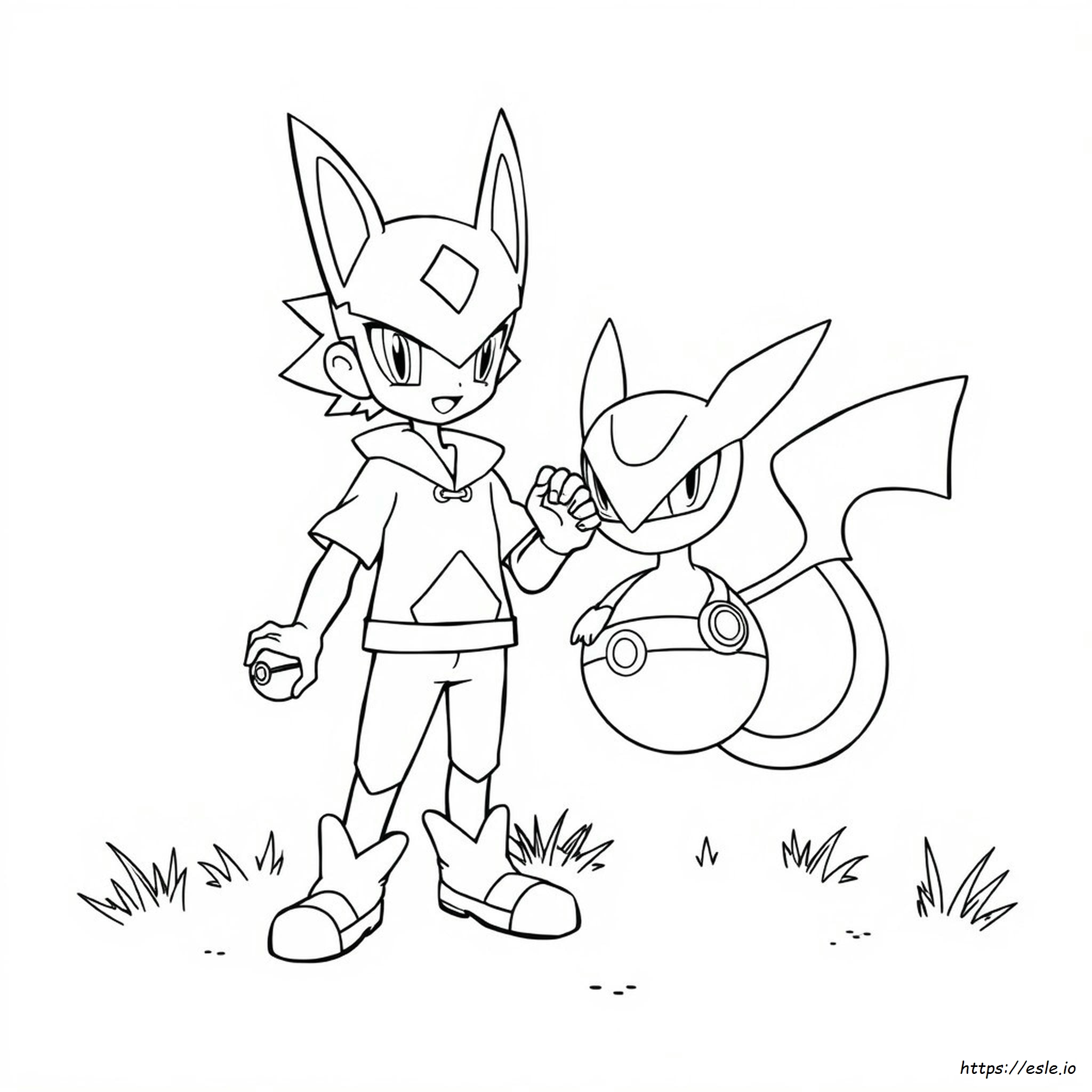Ash Greninja Coloring Page