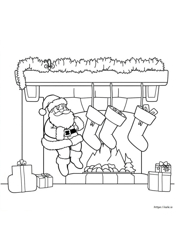 Santa Stocking Coloring Page