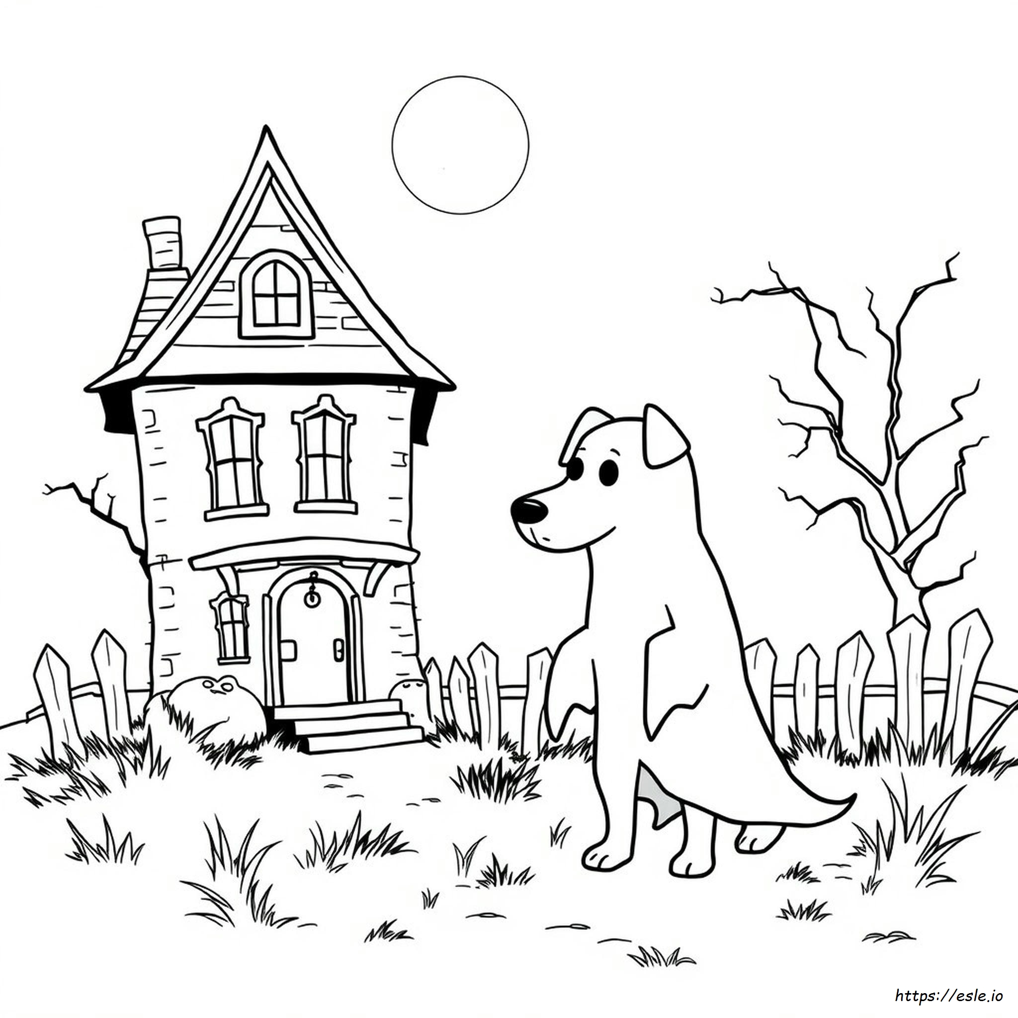 Ghost Dog Coloring Page