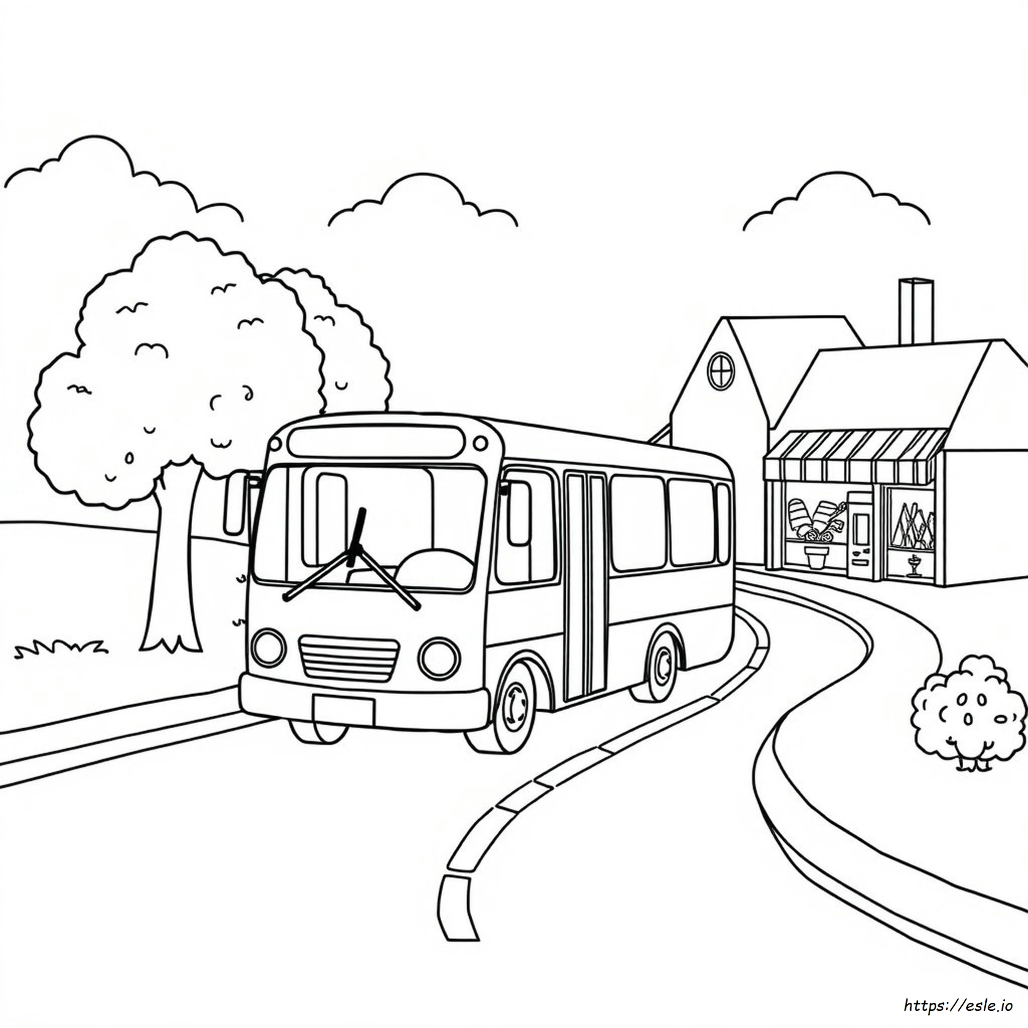 Gambar Mewarnai Bus