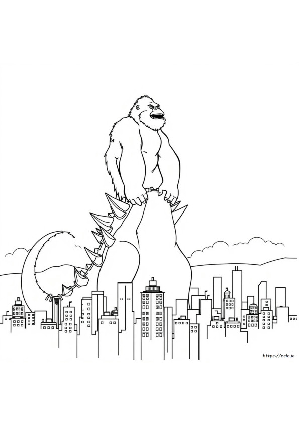 King Kong Godzilla Colouring Pages