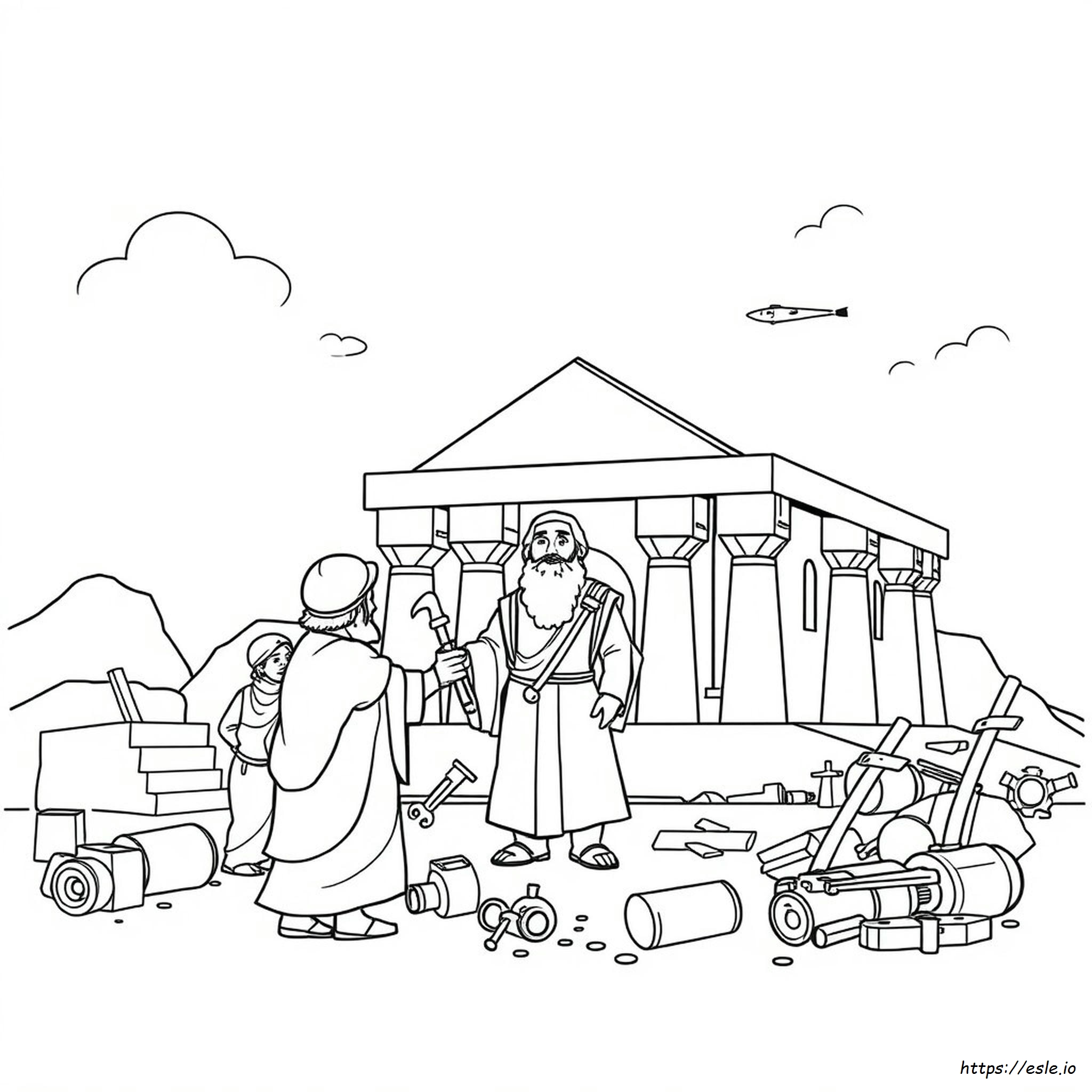 Solomon Built The Temple Coloring Page