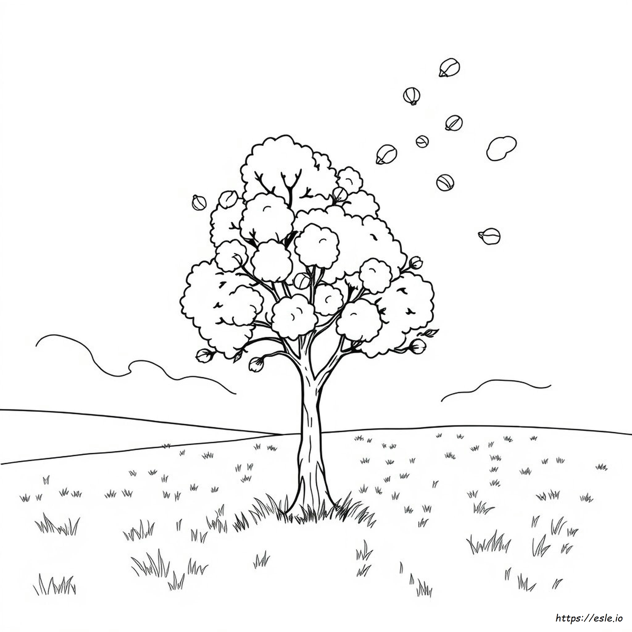 Pohon Cottonwood Gambar Mewarnai