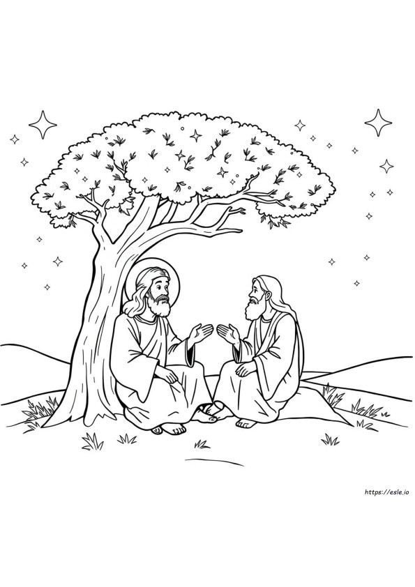 Jesus And Nicodemus Coloring Page