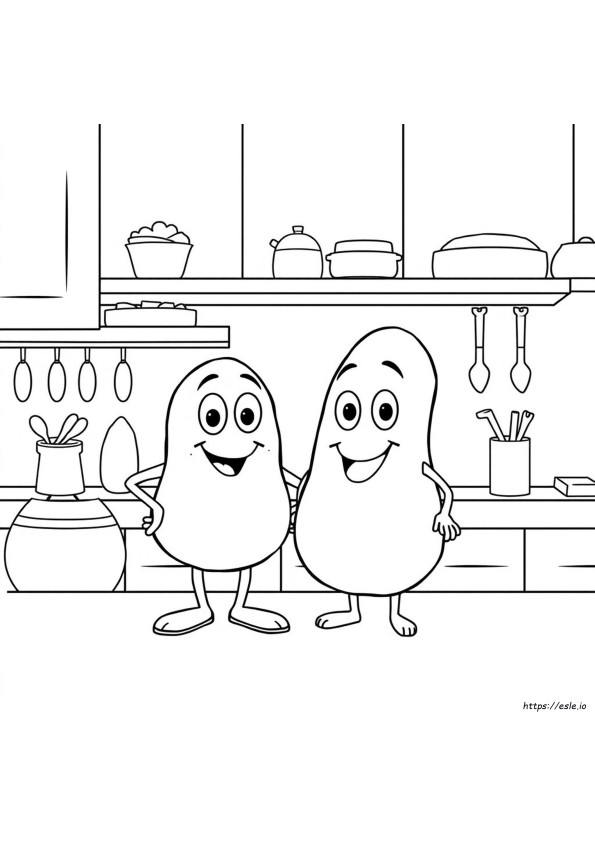 Printable Chip And Potato Coloring Pages Black And White