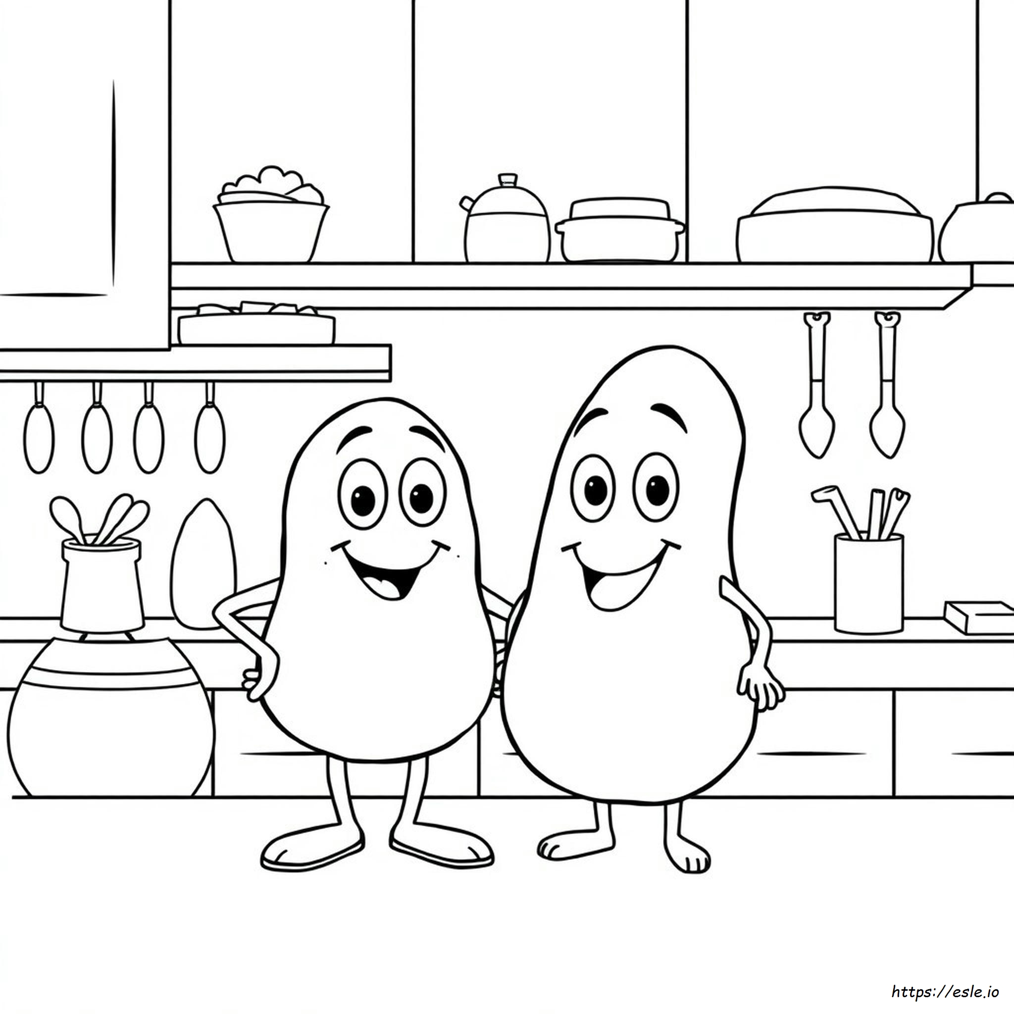 Printable Chip And Potato Coloring Pages Black And White