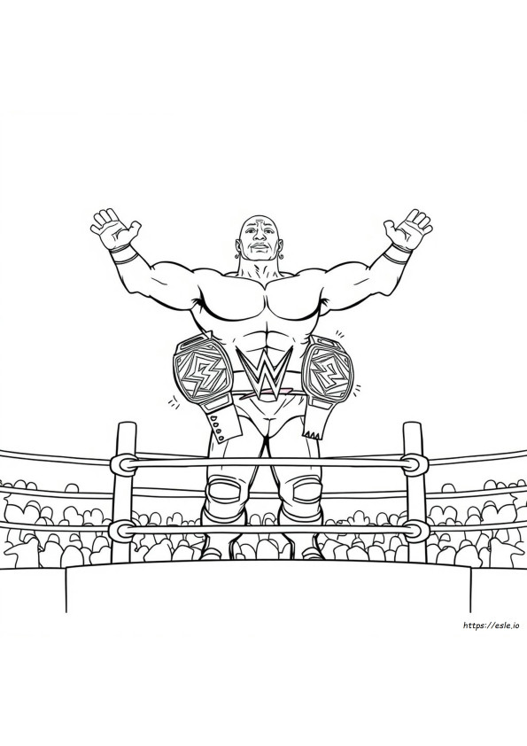 Desenhos De Wwe Do The Rock Para Colorir