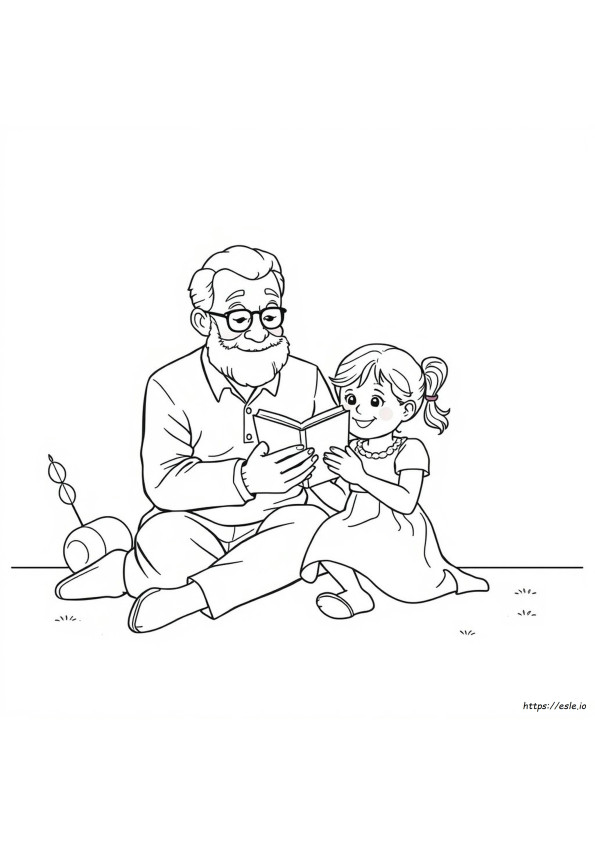 Grandpa And Granddaughter Coloring Pages