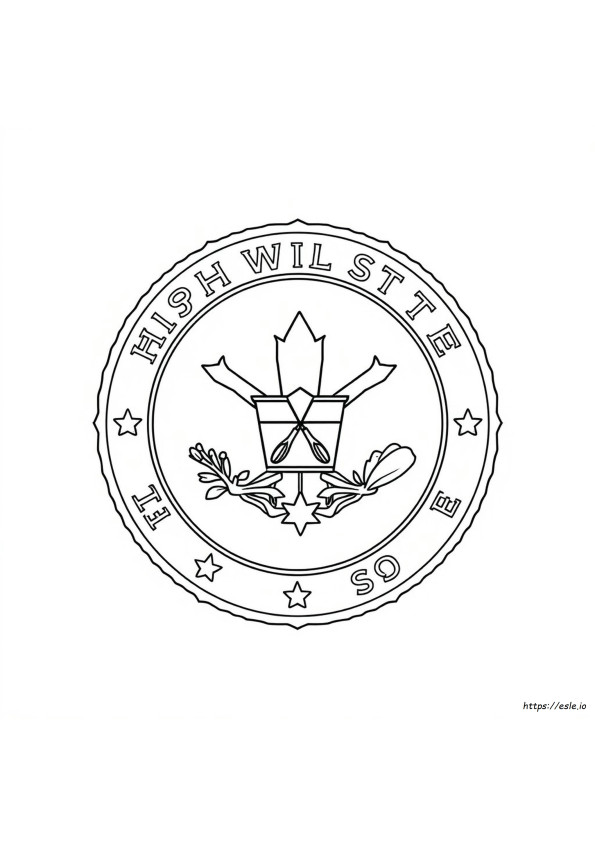 Hawaii State Seal Coloring Page
