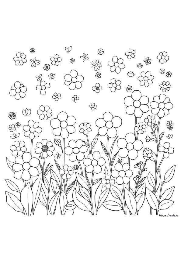 Pagina Intera Di Fiori Da Colorare