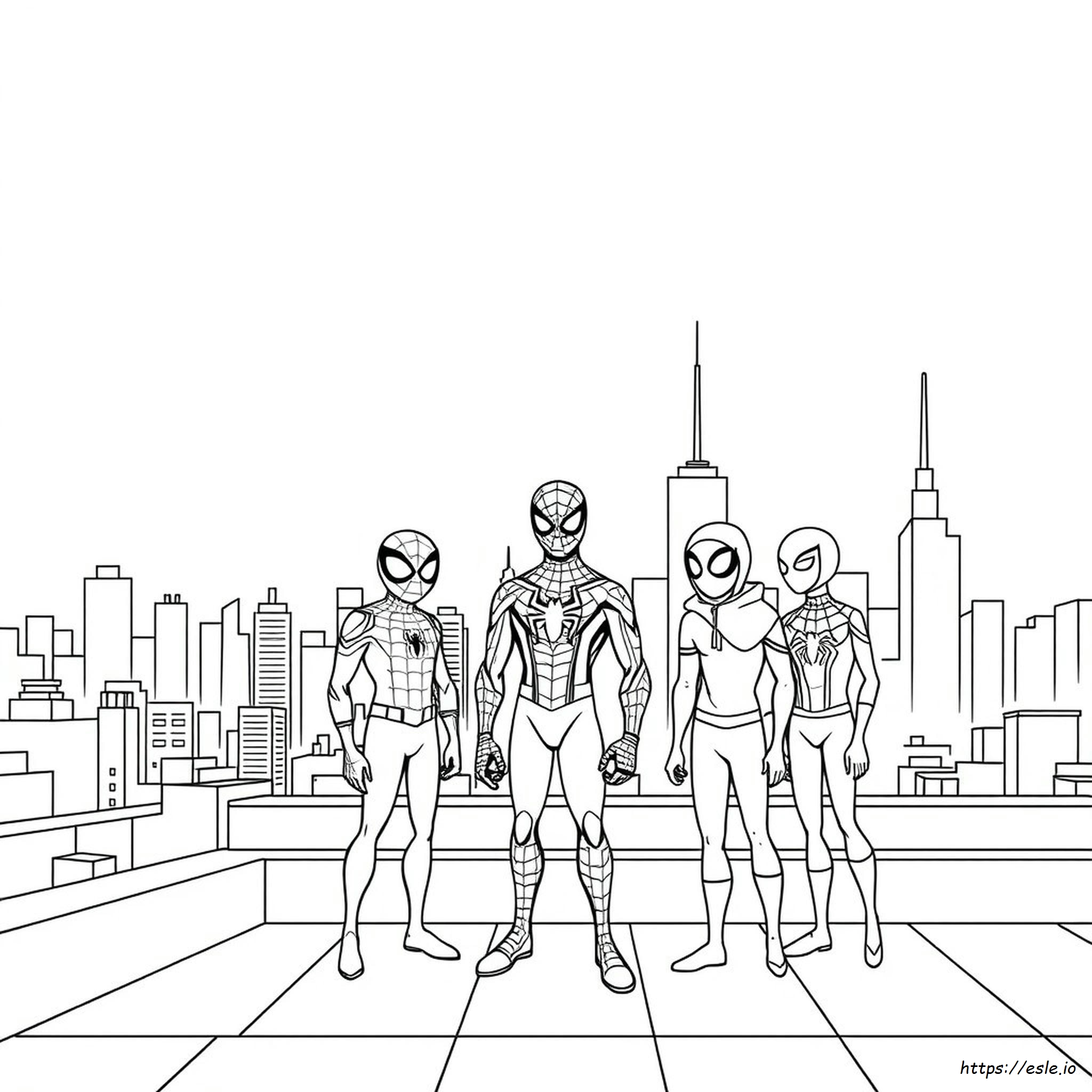 Halaman Mewarnai Spidey Friends