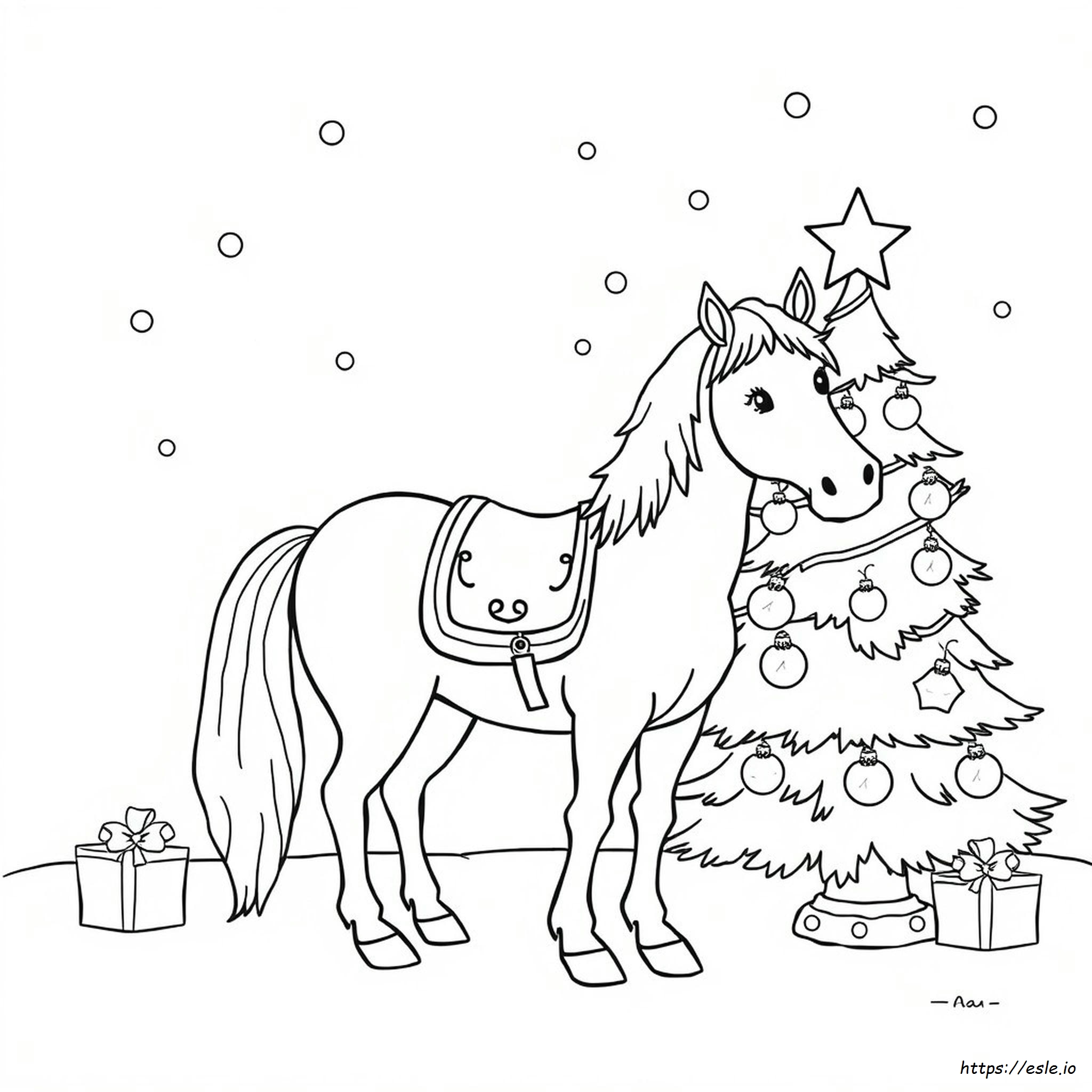 Kuda Natal Mewarnai Gambar