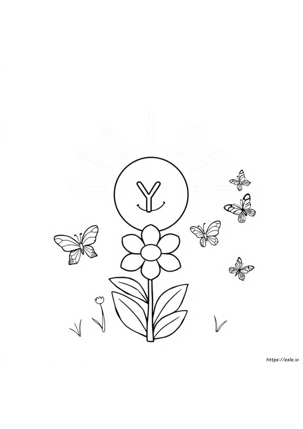Coloriage Y Comme Jaune
